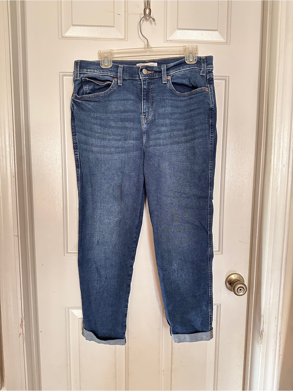 Levi's Women’s Boyfriend Jeans in Dark Blue Wash